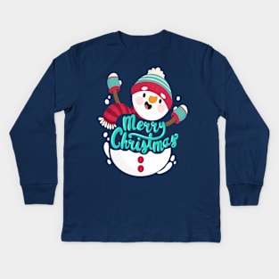 snowman Kids Long Sleeve T-Shirt